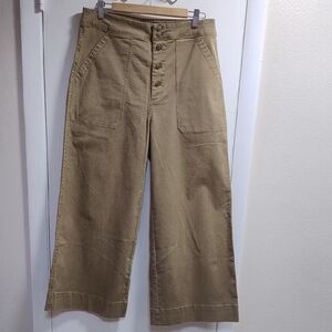 New Women's J Crew Wide-Leg  Classic Olive green  Pants Sz 12